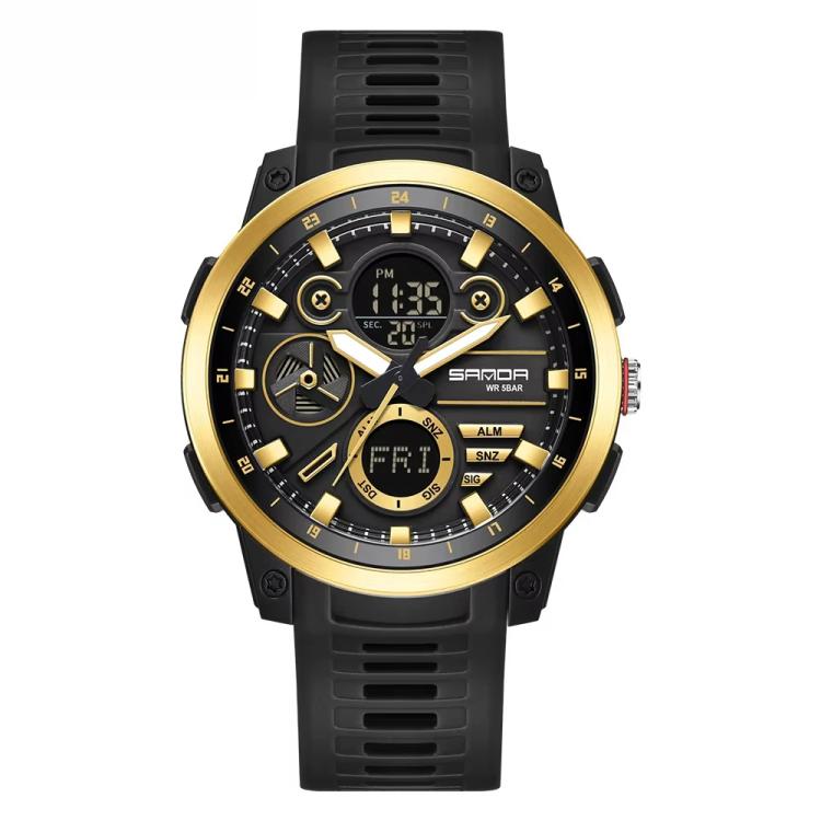 SANDA 3379 Sport Waterproof Alarm Clock Reminder Electronic Watch